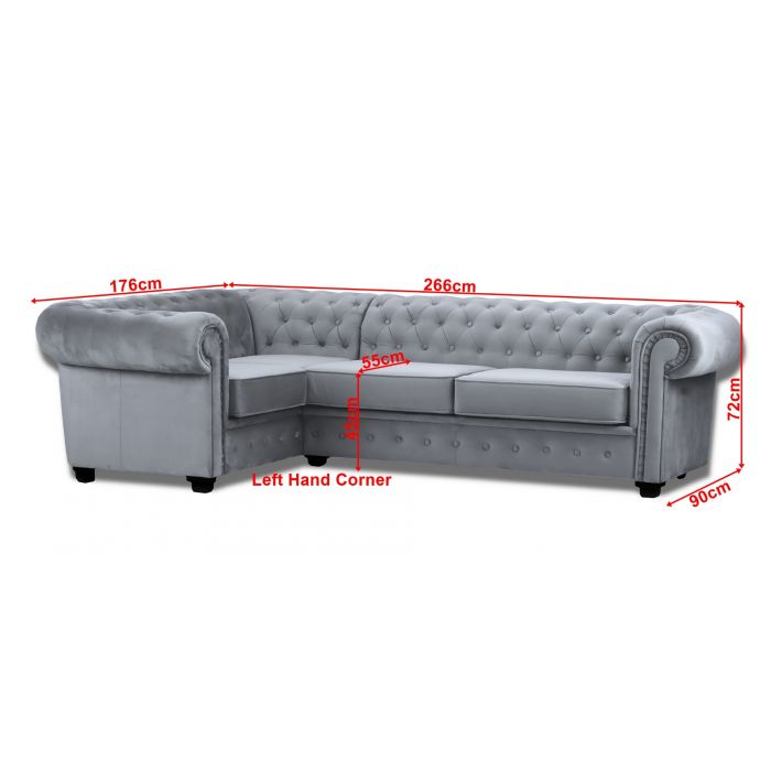 Chesterfield left deals hand corner sofa