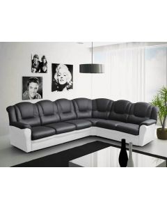 Texas corner sofa Faux Leather Black and White
