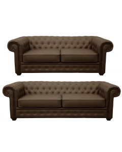 Venus Sofa 3 Seater 2 Seater Armchair Brown Faux Leather