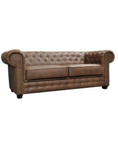 Astor 3 Seater Sofa Bed Faux Leather Brown