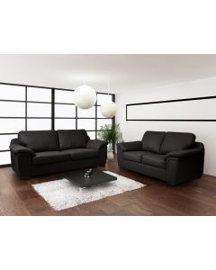 AMY Faux Leather Sofa Set-3+2 set-Black