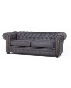Astor 2 Seater Sofa Bed Faux Leather Grey