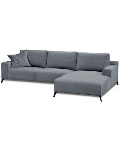 Firago Fabric Velvet Corner Sofa Right Grey