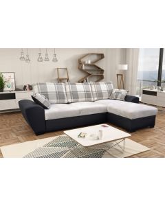 Alabama Corner Sofa Bed Black/L Grey