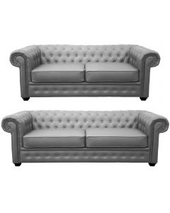 Venus Sofa 3 Seater 2 Seater Armchair Grey Faux Leather