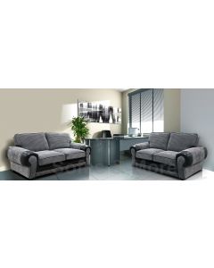 Tango Fabric Sofa Set 3+2 Black/Grey