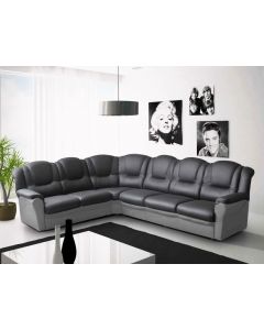 Texas corner sofa Faux Leather Black and Grey