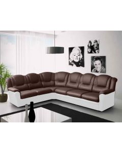 TEXAS corner sofa Faux Leather Brown and White Left Or Right